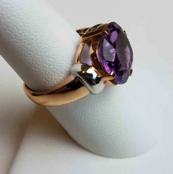 Purple gold plated over brass ring costume Jewelry - Picture 2 of 7